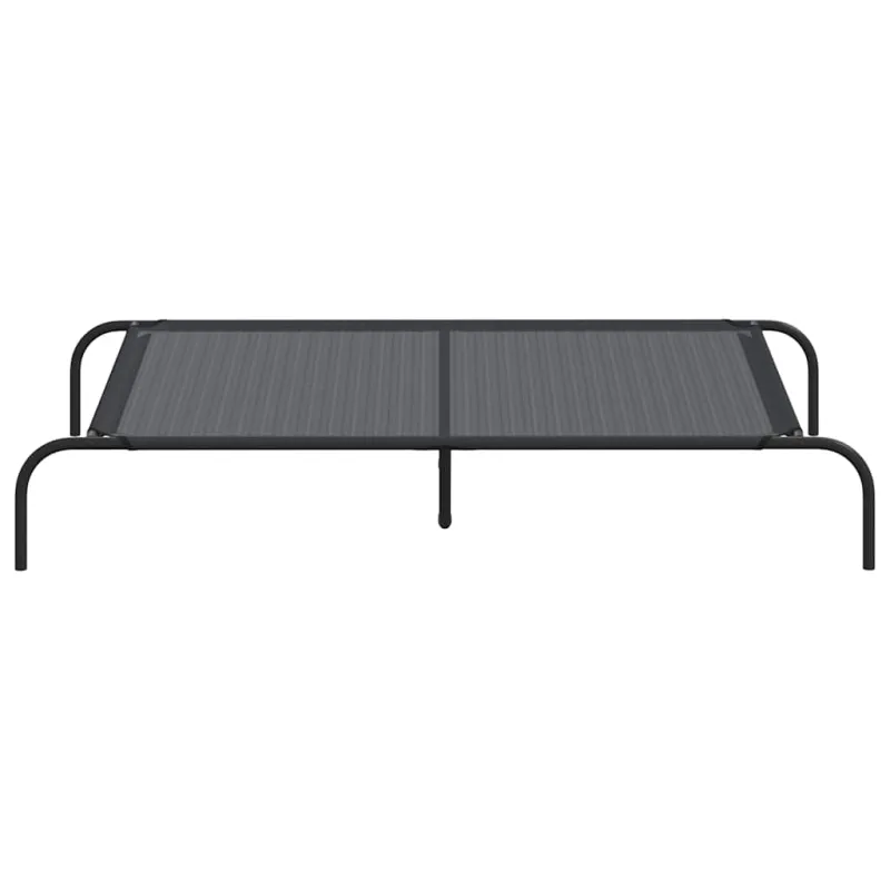 paaukštinta lova šuniui juoda 130x80x20 cm tekstilės ir plieno