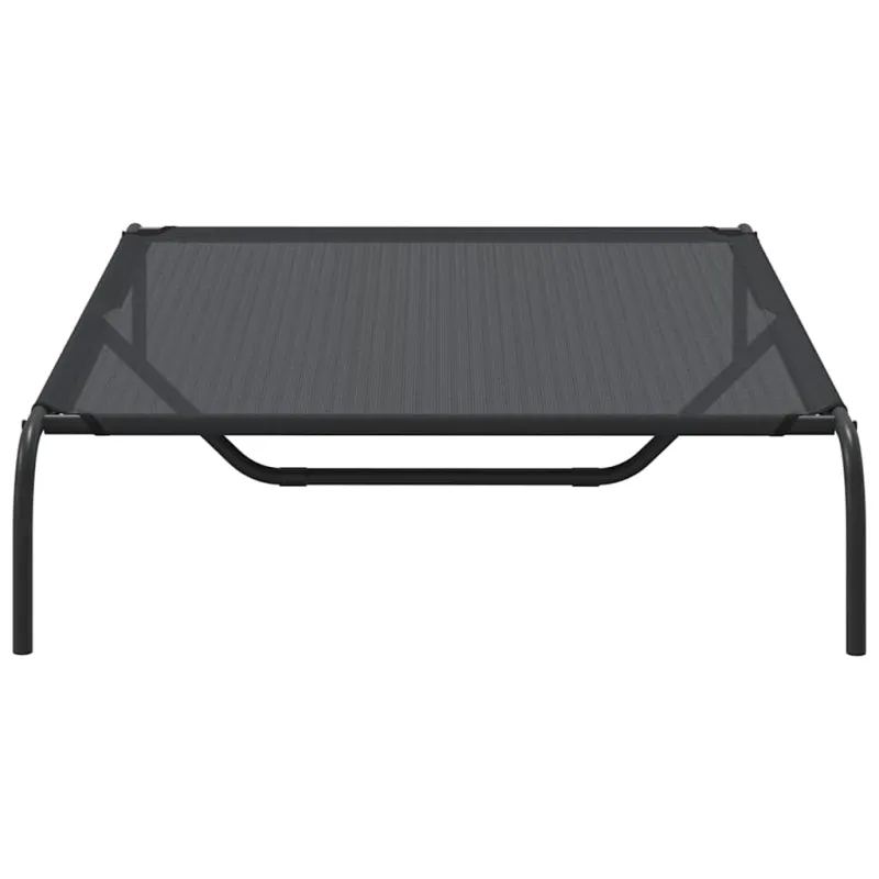 paaukštinta lova šuniui juoda 130x80x20 cm tekstilės ir plieno