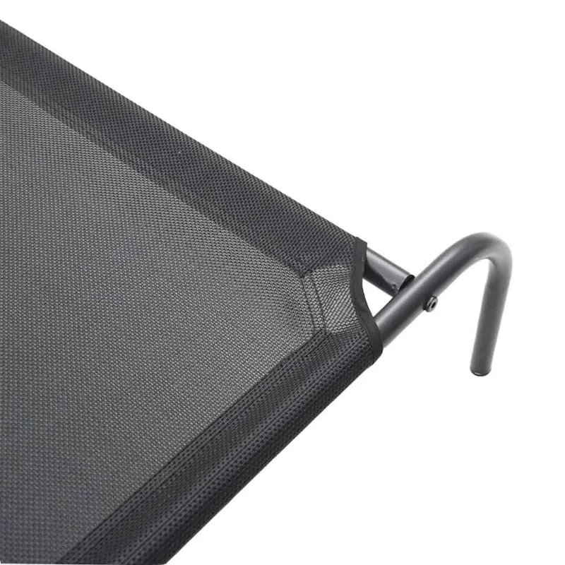 paaukštinta lova šuniui juoda 130x80x20 cm tekstilės ir plieno