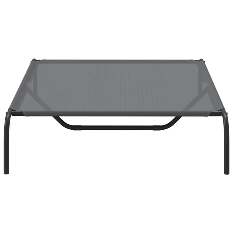 paaukštinta šunų lova, pilka 130x80x20 cm tekstilės ir plieno