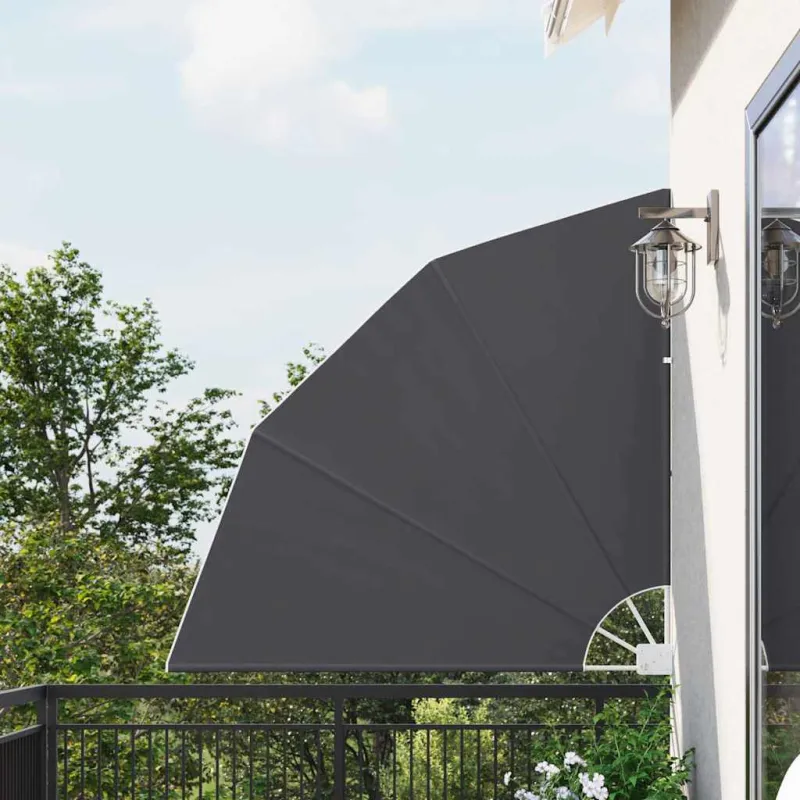 Balkono privatumo ekranas 140 x 140 cm Poliesteris Juoda