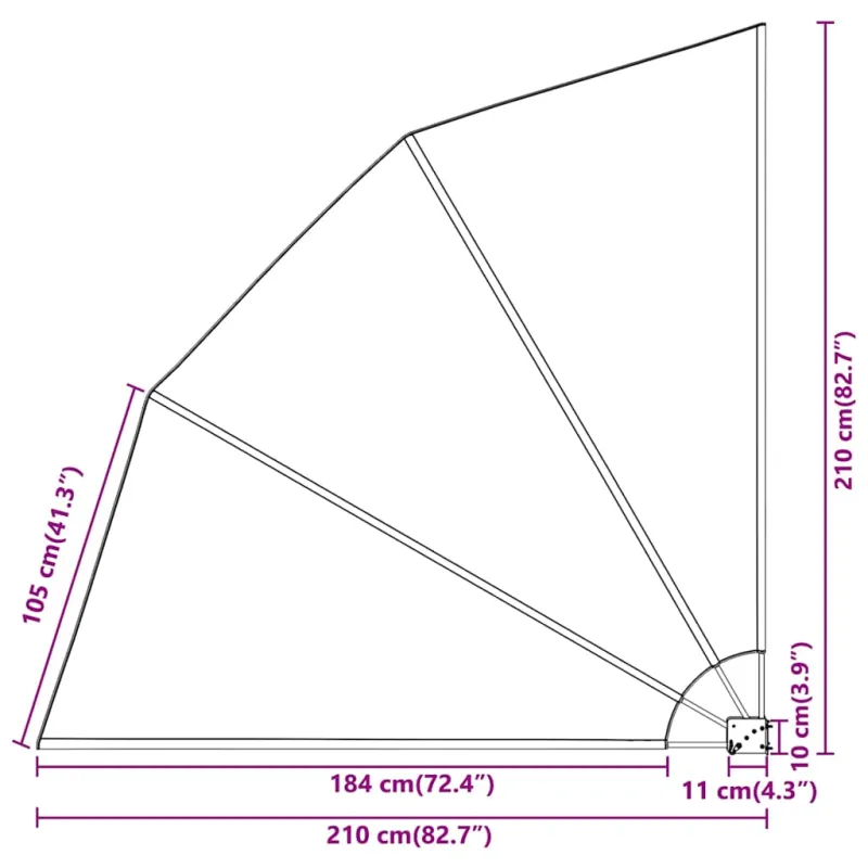 Balkono privatumo ekranas 210 x 210 cm Poliesteris Balta