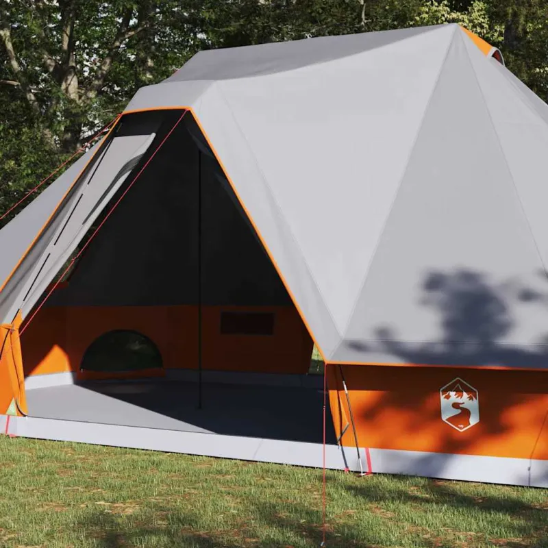 Tipi palapinė Pilka ir oranžinė 680 x 430 x 270 cm tafta