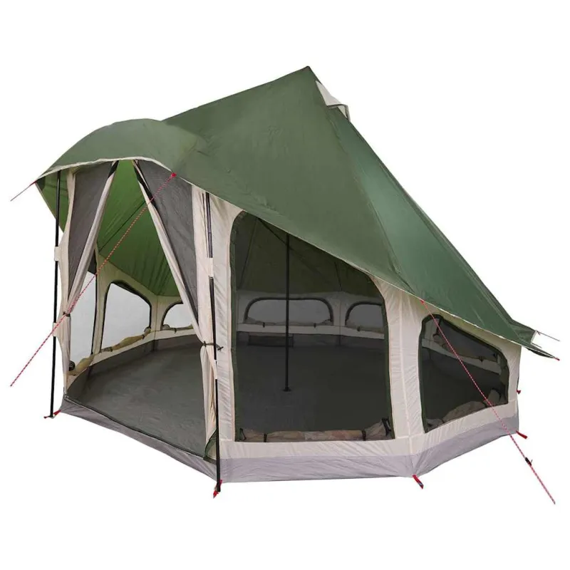 Tipi palapinė su stogu Žalia 404 x 370 x 270 cm tafta