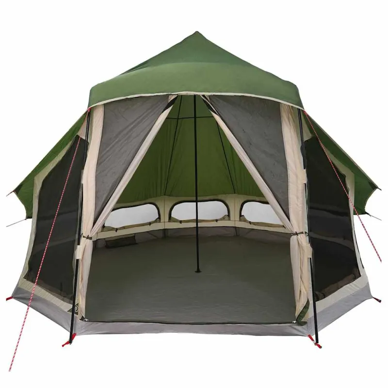 Tipi palapinė su stogu Žalia 404 x 370 x 270 cm tafta
