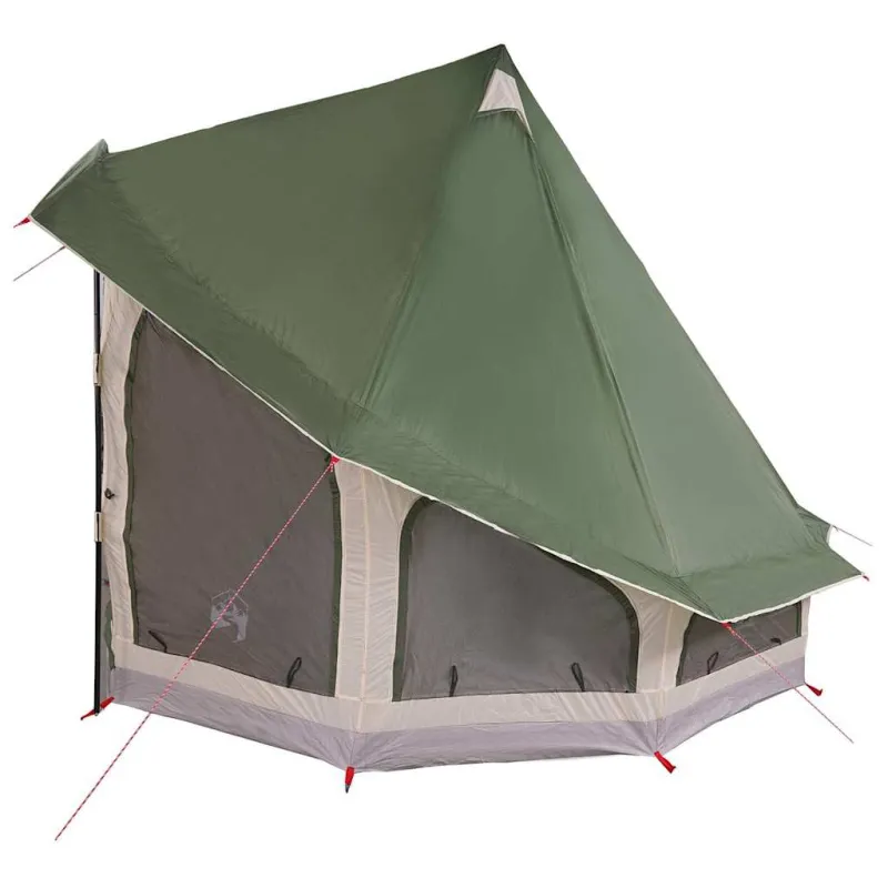 Tipi palapinė su stogu Žalia 404 x 370 x 270 cm tafta