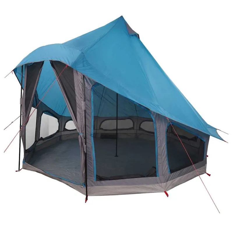 Tipi palapinė su stogu Mėlyna 404 x 370 x 270 cm tafta