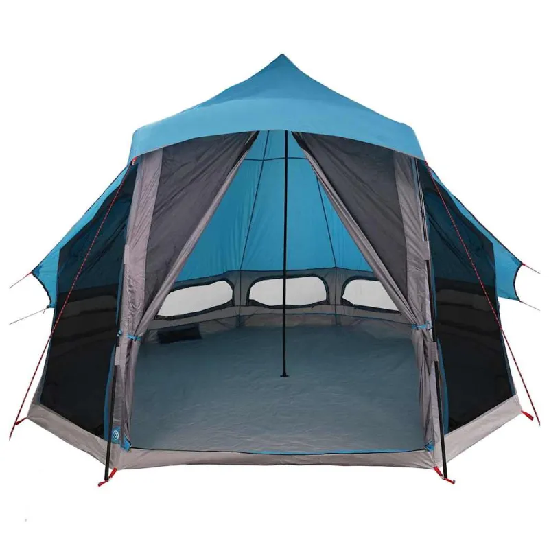Tipi palapinė su stogu Mėlyna 404 x 370 x 270 cm tafta