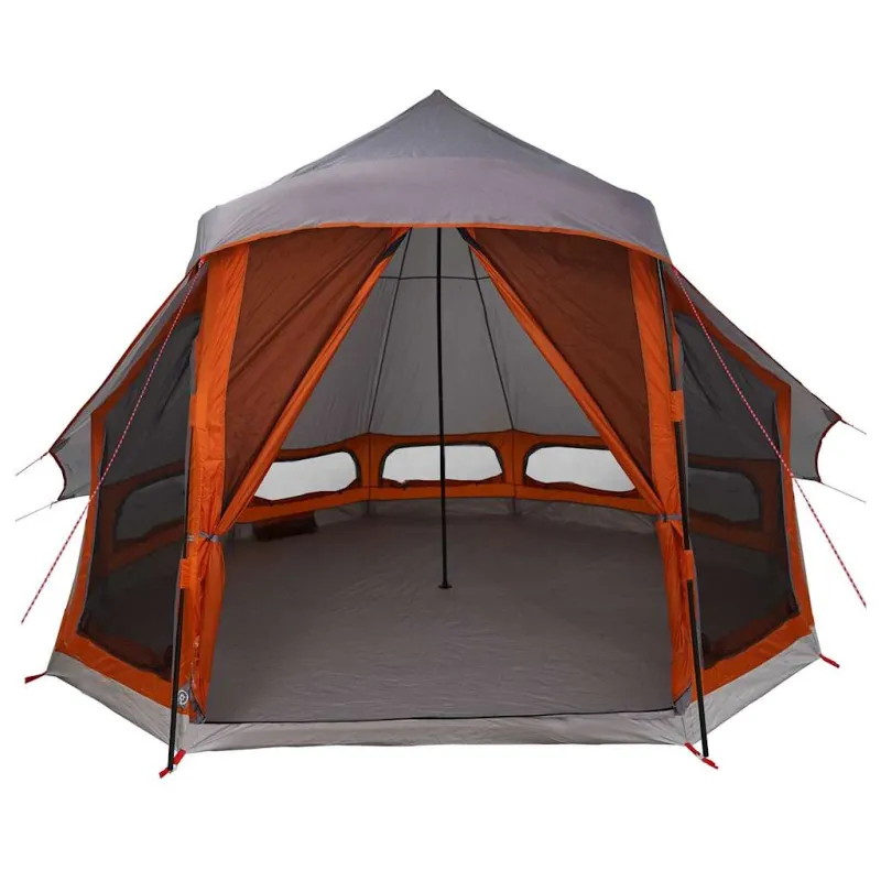 Tipi palapinė Pilka ir oranžinė 404 x 370 x 270 cm tafta