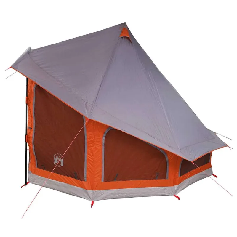 Tipi palapinė Pilka ir oranžinė 404 x 370 x 270 cm tafta