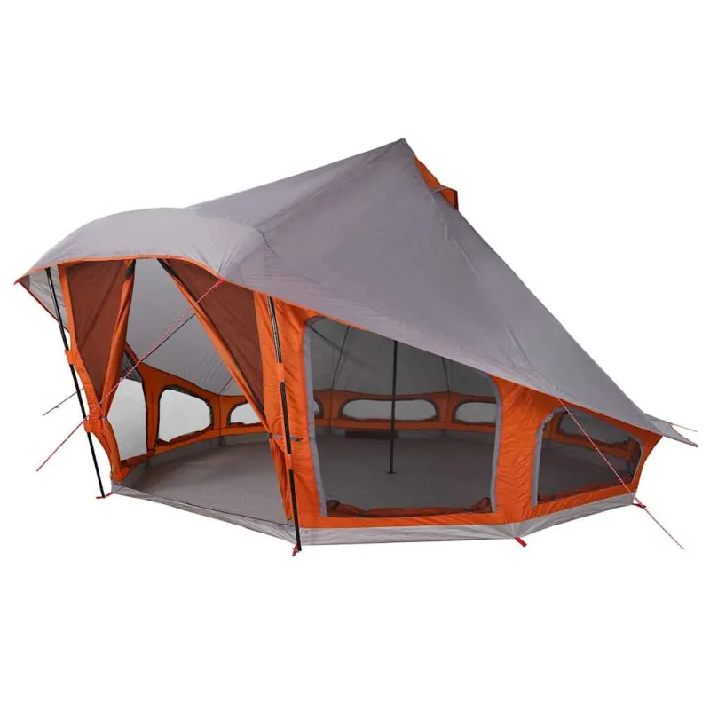 Tipi palapinė Pilka ir oranžinė 508 x 470 x 300 cm tafta