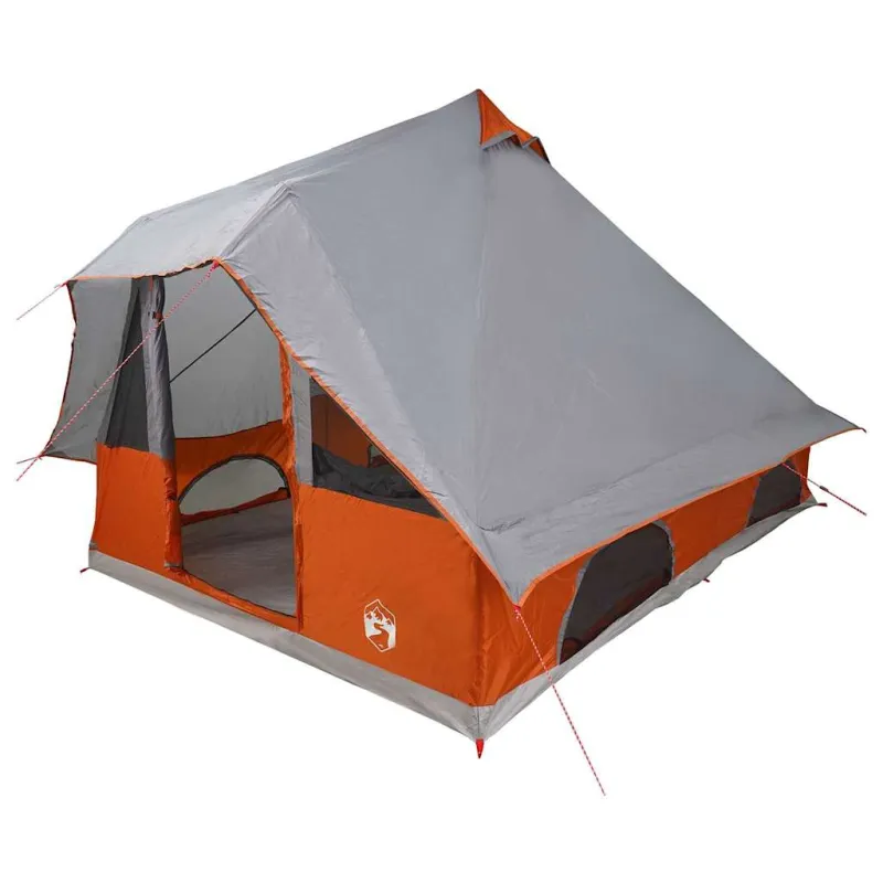Tipi palapinė Pilka ir oranžinė 358 x 296 x 258 cm tafta