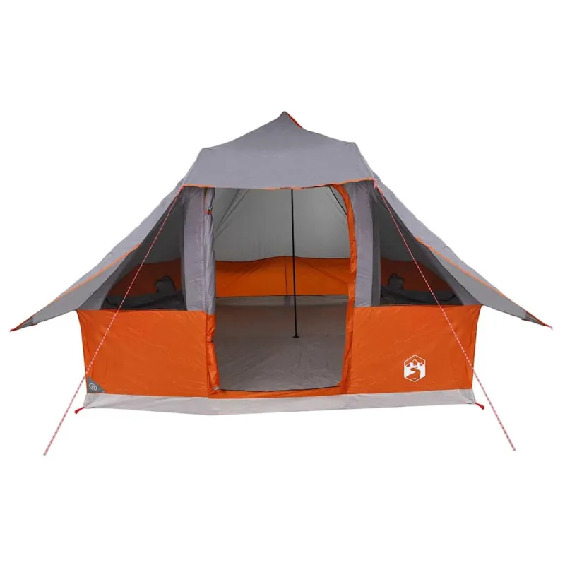 Tipi palapinė Pilka ir oranžinė 358 x 296 x 258 cm tafta