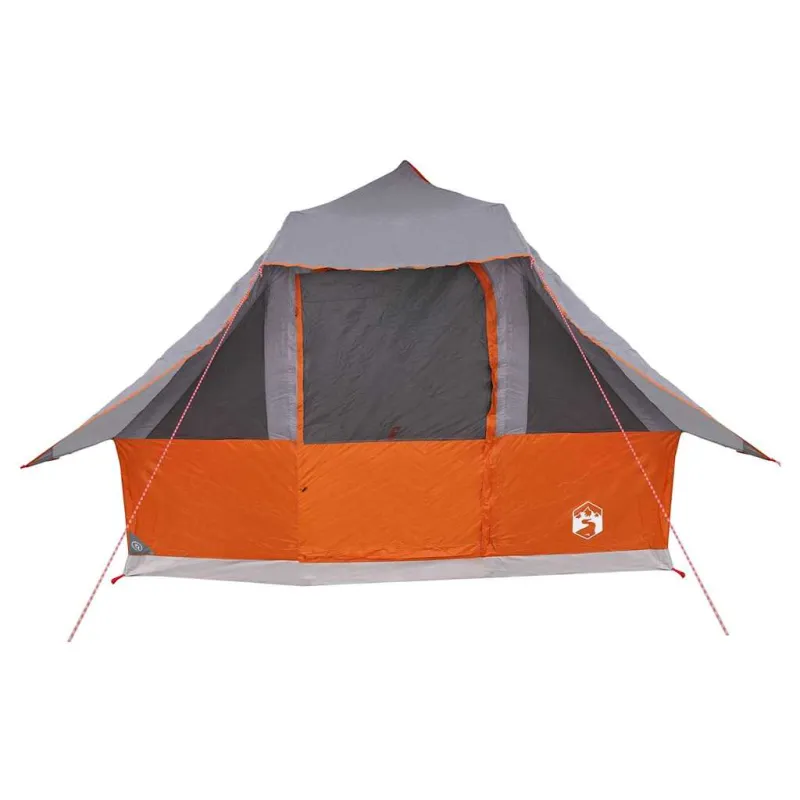 Tipi palapinė Pilka ir oranžinė 358 x 296 x 258 cm tafta