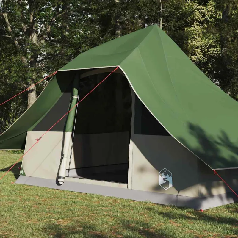Tipi palapinė su stogu Žalia 364 x 281 x 257 cm tafta