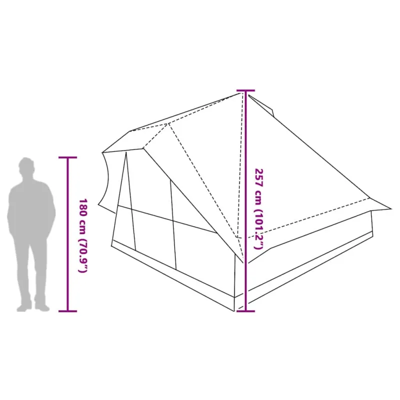 Tipi palapinė Pilka ir oranžinė 364 x 281 x 257 cm tafta