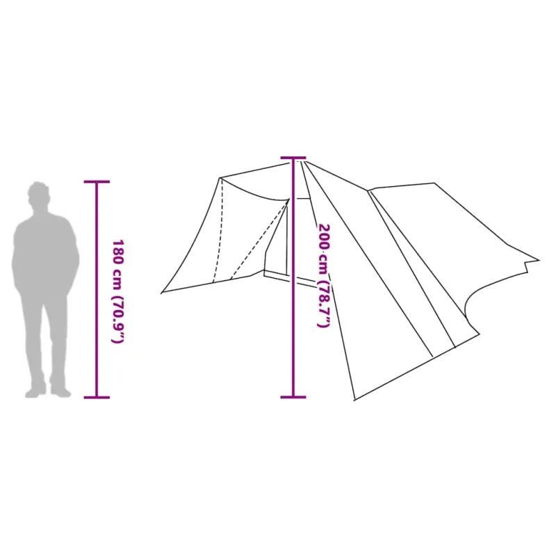 Tipi palapinė su stogu Mėlyna 660 x 456 x 200 cm tafta