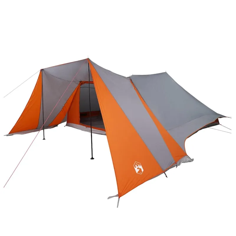 Tipi palapinė Pilka ir oranžinė 660 x 456 x 200 cm tafta