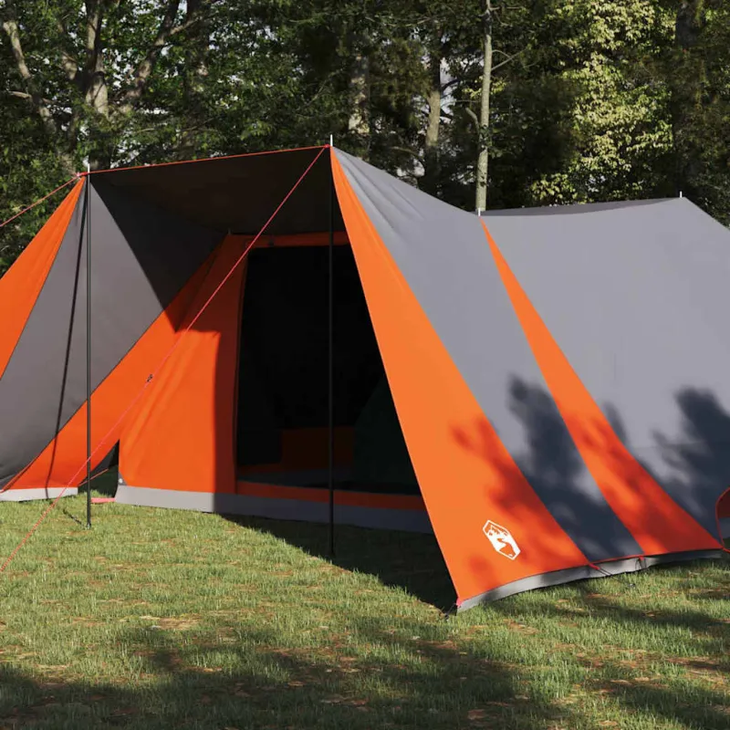 Tipi palapinė Pilka ir oranžinė 660 x 456 x 200 cm tafta