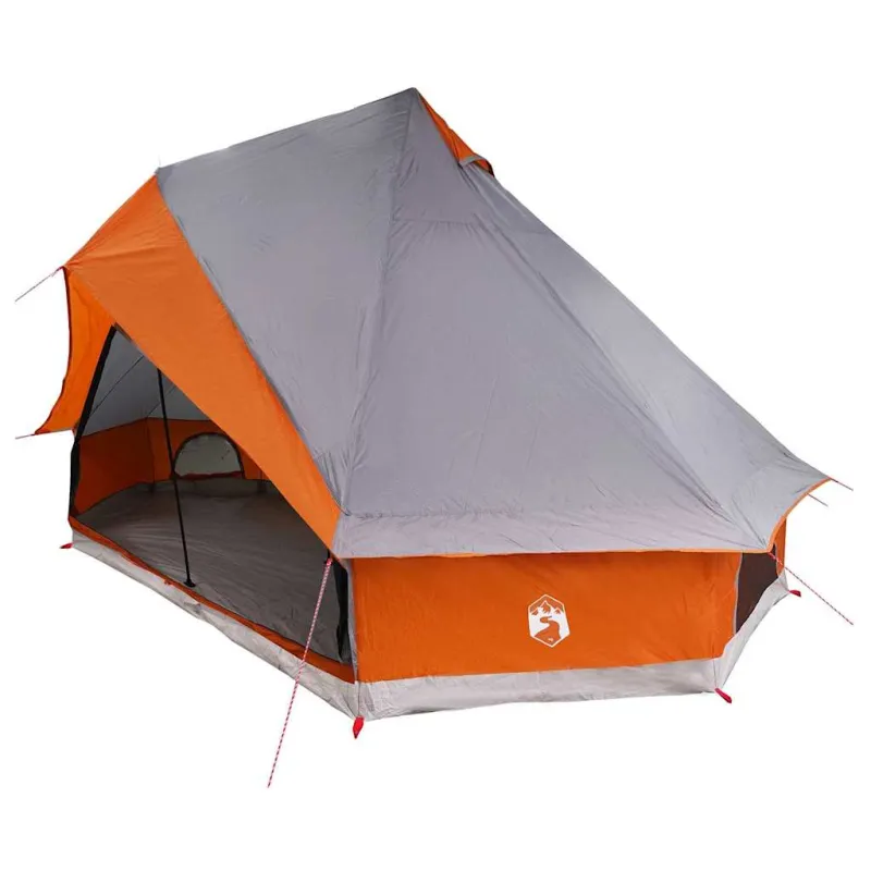 Tipi palapinė Pilka ir oranžinė 400 x 346 x 250 cm tafta