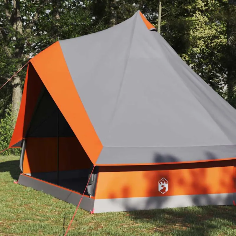 Tipi palapinė Pilka ir oranžinė 400 x 346 x 250 cm tafta