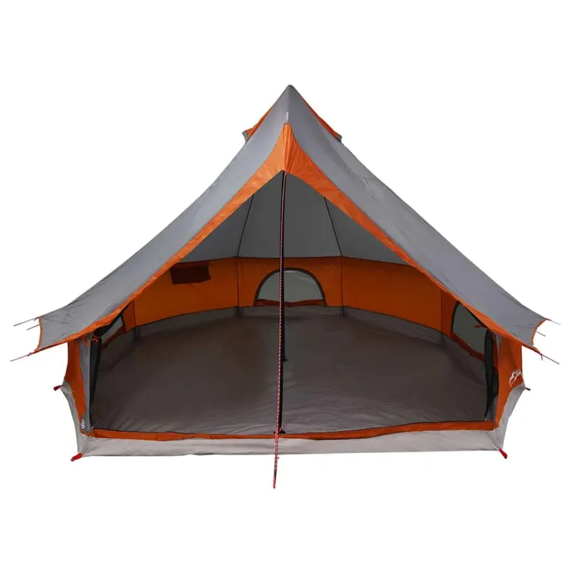 Tipi palapinė Pilka ir oranžinė 400 x 346 x 250 cm tafta
