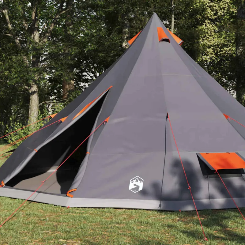 Tipi palapinė Pilka ir oranžinė 560 x 560 x 300 cm tafta