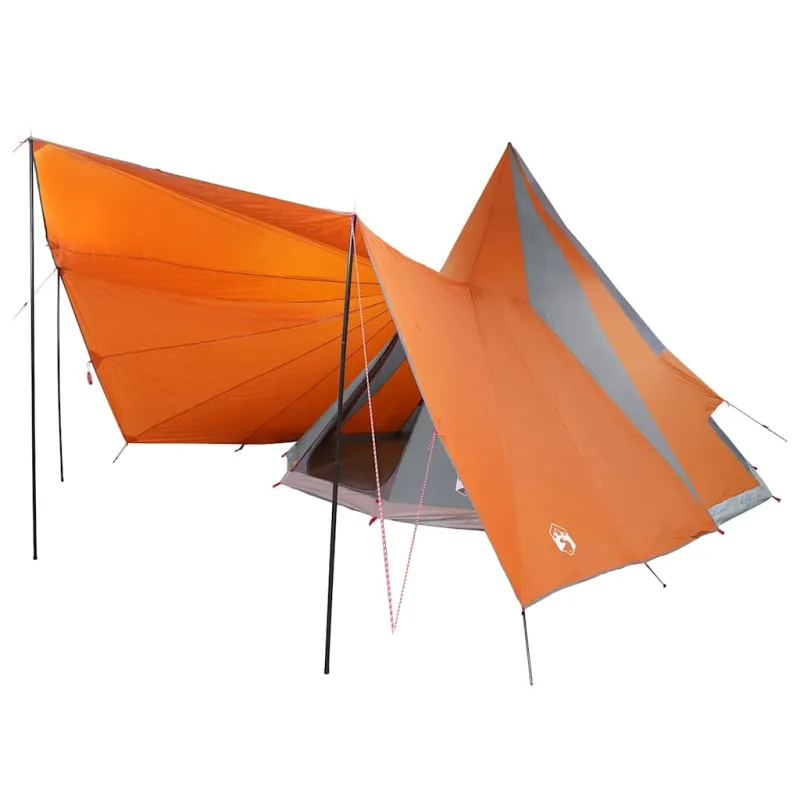 Tipi palapinė Pilka ir oranžinė 510 x 690 x 330 cm tafta