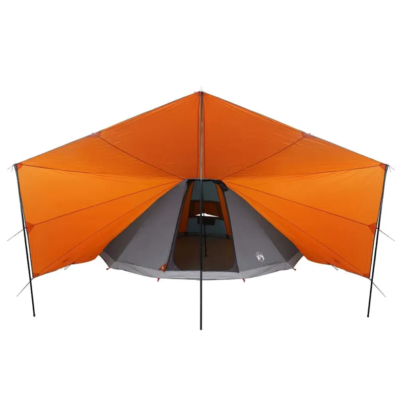 Tipi palapinė Pilka ir oranžinė 510 x 690 x 330 cm tafta