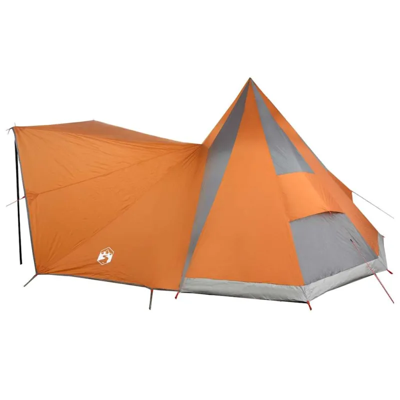 Tipi palapinė Pilka ir oranžinė 510 x 690 x 330 cm tafta