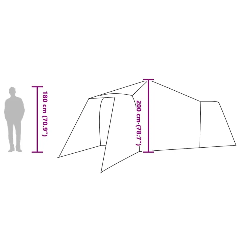 Tipi palapinė Pilka ir oranžinė 492 x 492 x 275 cm tafta