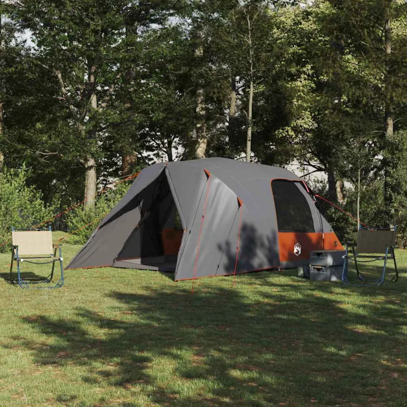 Dome palapinė 4 asmenims Pilka ir oranžinė 455 x 252 x 178 cm