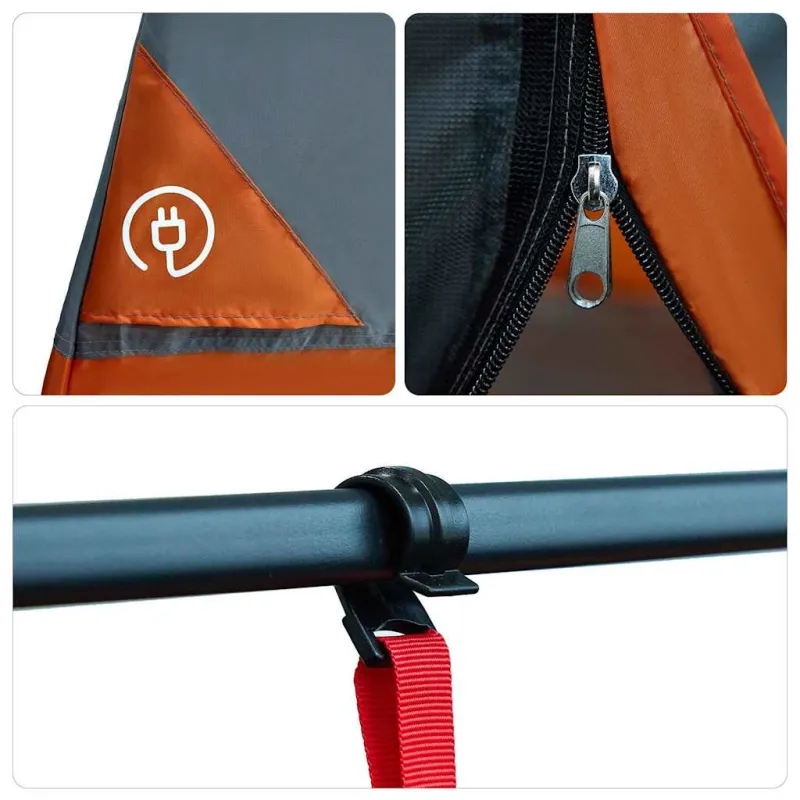 Vidinė palapinė Pilka ir oranžinė 280 x 220 x 176 cm tafta