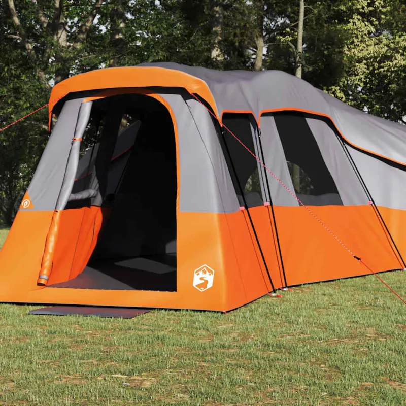 Šeimos palapinė Pilka ir oranžinė 762 x 655 x 218 cm tafta