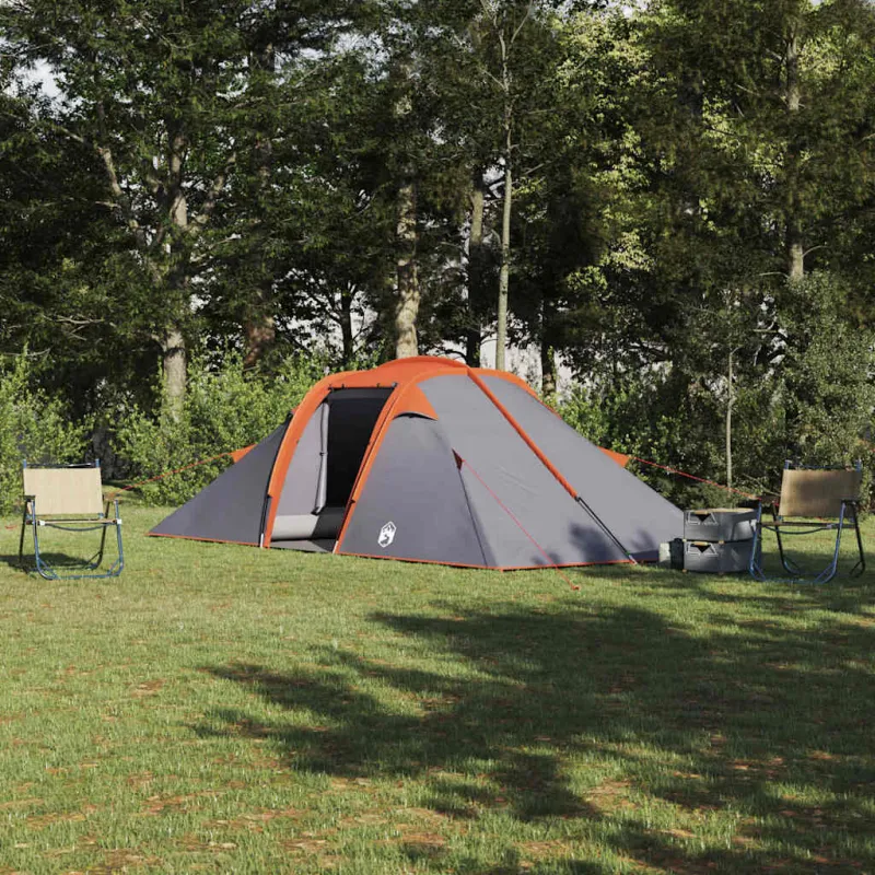 Tunelinė palapinė Pilka ir oranžinė 510 x 240 x 156 cm tafta