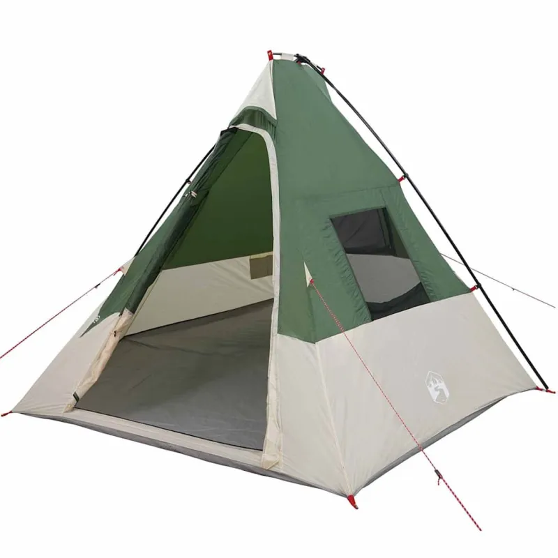 Tipi palapinė su stogu Žalia 383 x 338 x 217 cm tafta