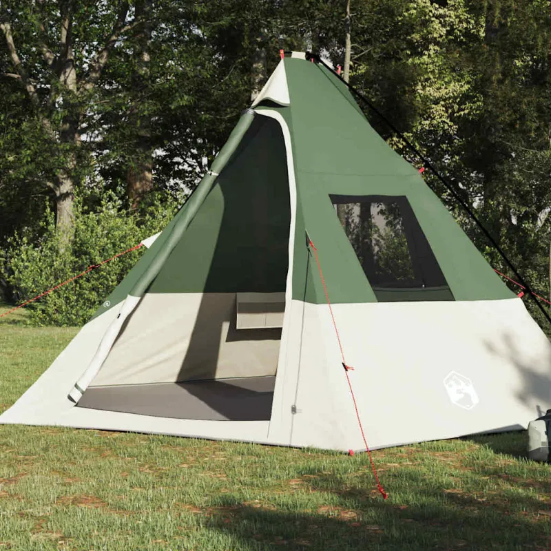 Tipi palapinė su stogu Žalia 383 x 338 x 217 cm tafta