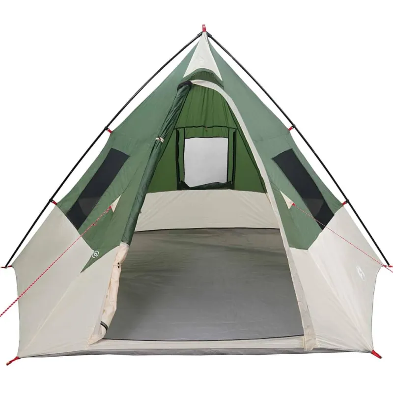 Tipi palapinė su stogu Žalia 383 x 338 x 217 cm tafta