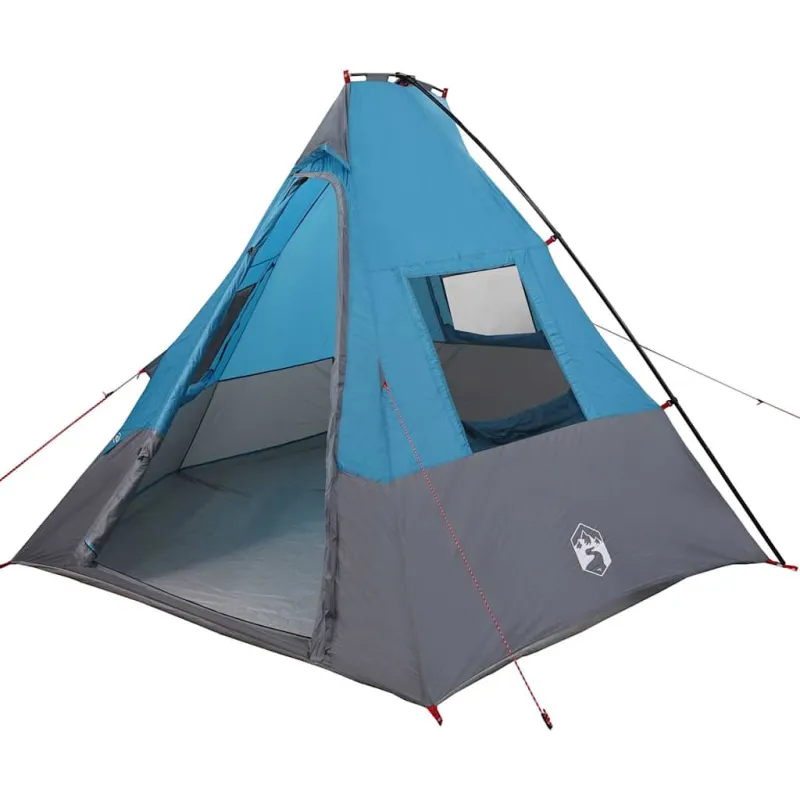 Tipi palapinė su stogu Mėlyna 383 x 338 x 217 cm tafta