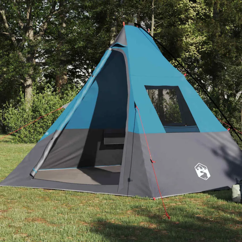 Tipi palapinė su stogu Mėlyna 383 x 338 x 217 cm tafta