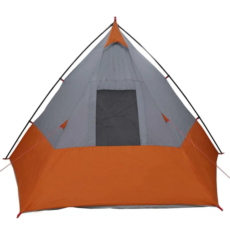 Tipi palapinė Pilka ir oranžinė 383 x 338 x 217 cm tafta