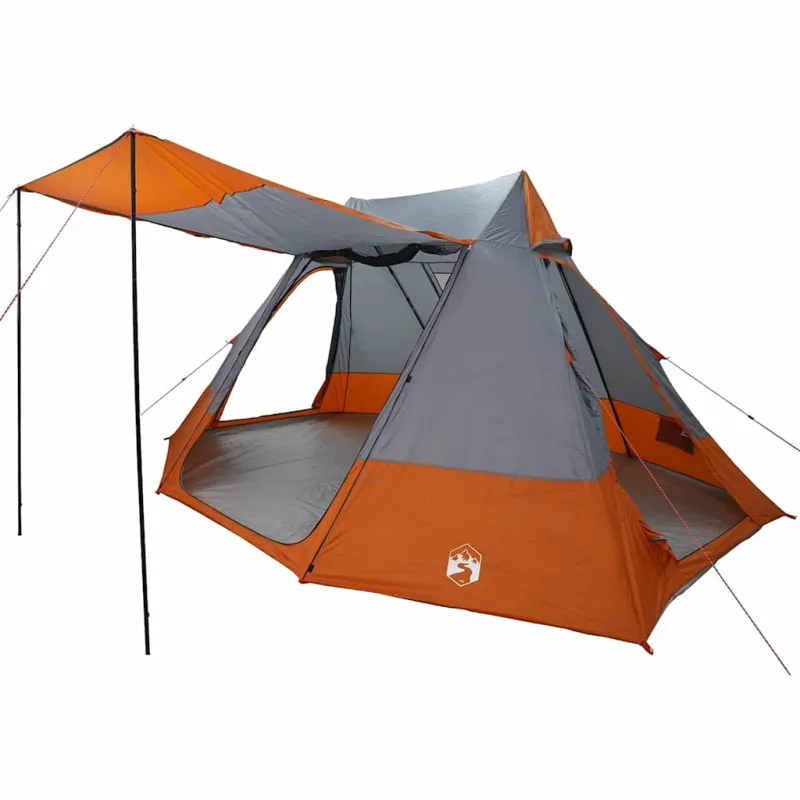 Kempingo palapinė Pilka ir oranžinė 482 x 360 x 227 cm tafta