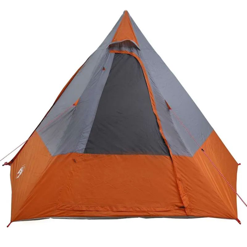 Kempingo palapinė Pilka ir oranžinė 482 x 360 x 227 cm tafta