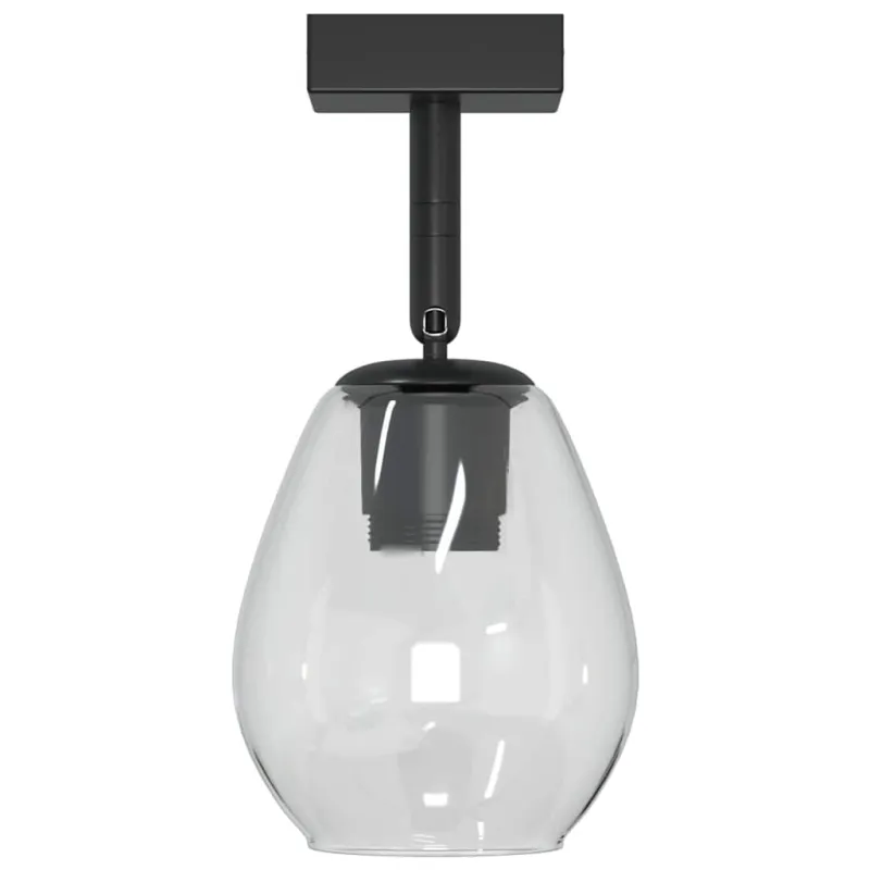 Lubų prožektorius Juoda 13 x 13 x 26 cm Stiklas ir metalas