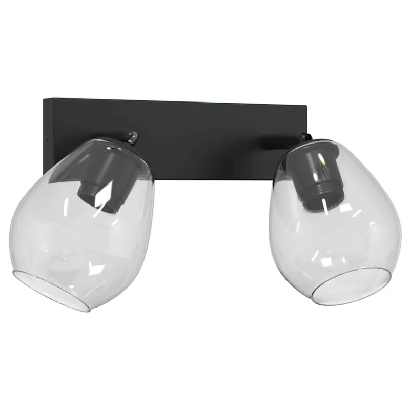 Lubų prožektorius Juoda 33 x 13 x 26 cm Stiklas ir metalas