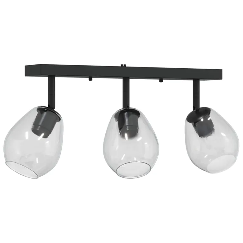 Lubų prožektorius Juoda 54 x 13 x 26 cm Stiklas ir metalas