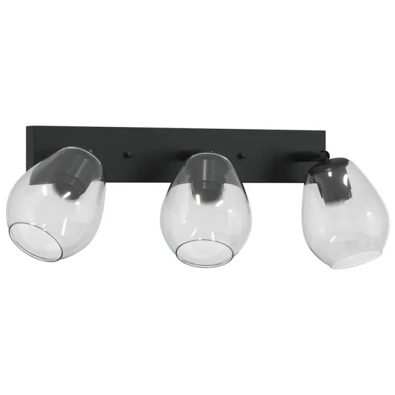 Lubų prožektorius Juoda 54 x 13 x 26 cm Stiklas ir metalas