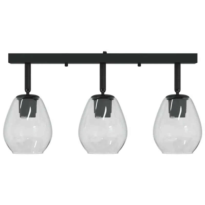 Lubų prožektorius Juoda 54 x 13 x 26 cm Stiklas ir metalas