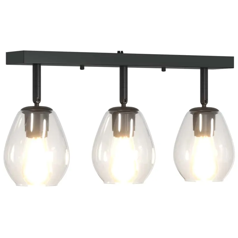Lubų prožektorius Juoda 54 x 13 x 26 cm Stiklas ir metalas