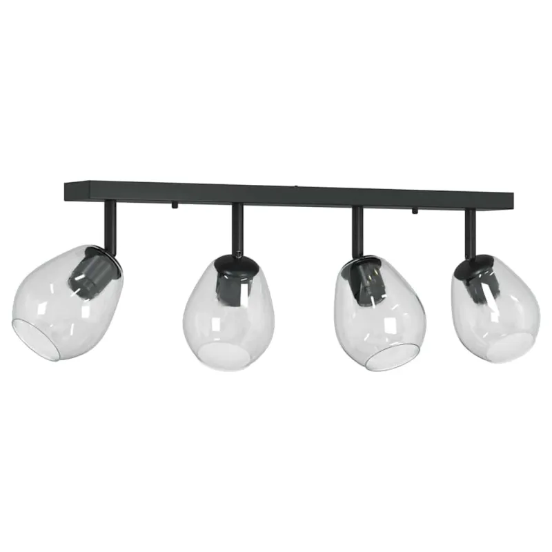 Lubų prožektorius Juoda 73.5 x 13 x 26 cm Stiklas ir metalas